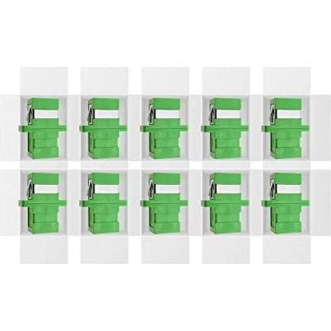 Lot de 10 Adaptateur Fibre Optique SC/APC Monomode Simplex Vert Pour Raccordement FTTH