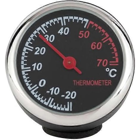 Thermomètre mécanique lumineux pour tableau de bord de voiture, mini-thermomètre pour véhicule, pointeur à noyau en acier pour voiture (thermomètre) (1/2)