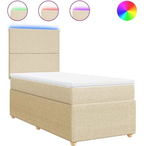 Maison Exclusive - Giroletto a Molle con Materasso Crema 90x200 cm inTessuto