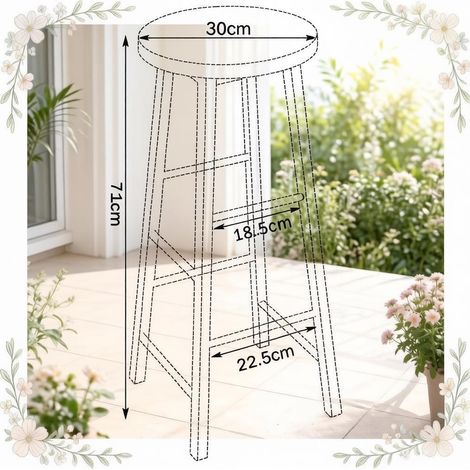Tabouret de table, tabouret pour petit-déjeuner, chaise haute style bistrot, lot de 2 tabourets de bar, tabouret de cuisine, chaise de bar avec repose-pieds (2 chaises uniquement) (1/4)