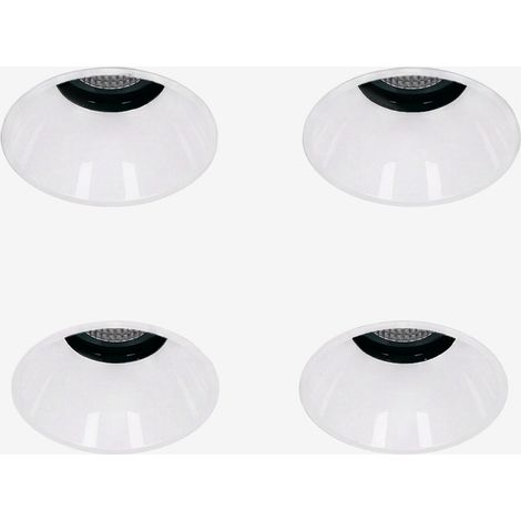 SKLUM Pack mit 4 rahmenlosen, runden, einbaufähigen LED-Downlights Ø3,6 cm aus Aluminium Orelva Weiss (1/5)