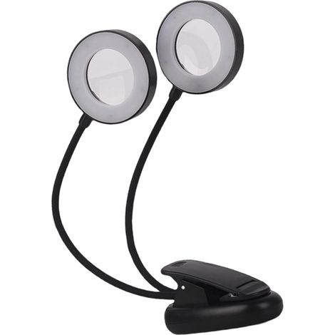 Lampe de lecture LED 3 couleurs à intensité variable avec loupe (1/5)
