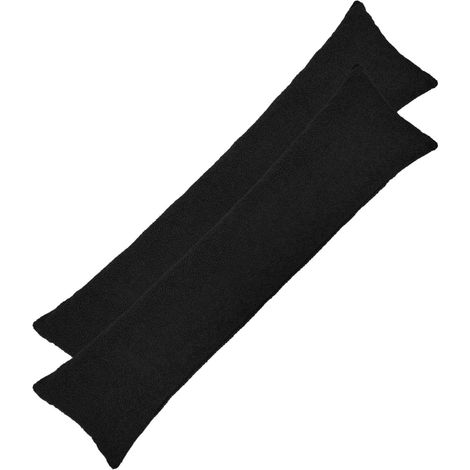 Federa 2 pcs HEERLEN Nero 40 x 145 cm Bouclé vidaXL
