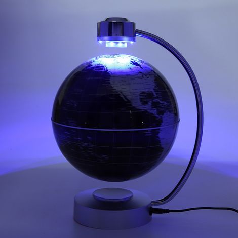 Globe terrestre flottant magnétique en lévitation et rotation, blanc, pour bureau ou bureau. (1/5)