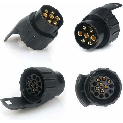 7/13 Adaptateur Prise Remorque 7 vers 13 Broches Connecteur Fiche Attelage 7 Pole a 13 Pin pour Remorque de Voiture, Tracteur, (1/4)