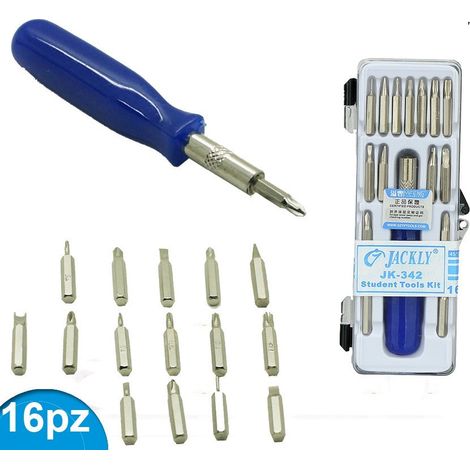 TRADE SHOP - Kit Cacciavite 16pz Di Precisione Tools Punte Giravite Taglio Croce Torx - (1/5)