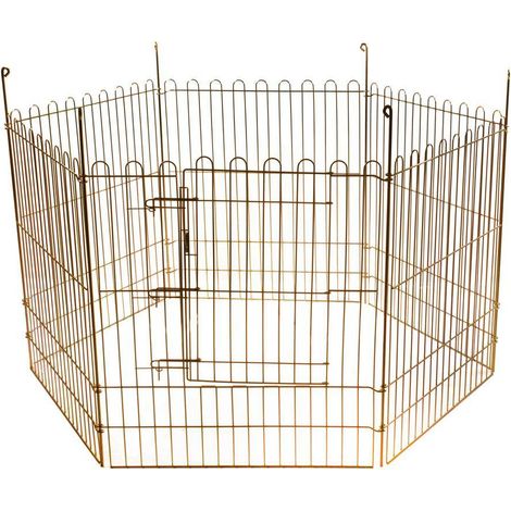 Recinto esagonale in ferro zincato composto da 6 pannelli per cani