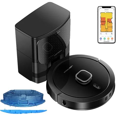 Aspirateur Robot, Auto-Vidant, Navigation Lidar, Noir (1/2)