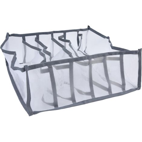 Unterwäsche-Organizer aus atmungsaktivem Netzgewebe, faltbar, mit mehreren Fächern, Aufbewahrungsbox für Socken, BHs und Slips (6 Fächer) (1/5)