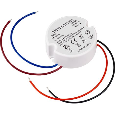 Transformateur LED 12V 50W 230V vers 12V IP67 Étanche Alimentation 230V vers 12V DC 4,16A, Rond Étanche, pour G4 MR16 Ruban LED Éclairage Extérieur, Compact, Stable (1/5)