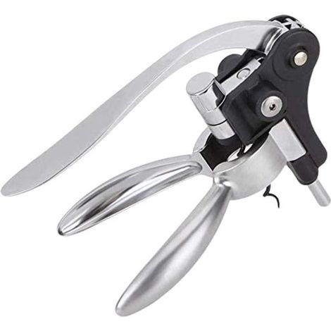 Tire-bouchon ouvre-bouteille avec coupe-capsule, tire-bouchon supplémentaire et support - Marron (Argent) (1/5)