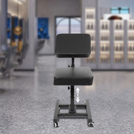 Fauteuil de coiffure multifonctionnel et réglable en hauteur, avec dossier, fauteuil de salon de coiffure et de tatouage, avec roulettes, pouvant supporter un poids de 220,46 livres. (1/5)