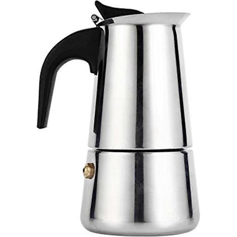 Italienische Moka-Kaffeemaschine aus Edelstahl, 9 Tassen (44 cl), geeignet für Cerankochfelder. (1/5)