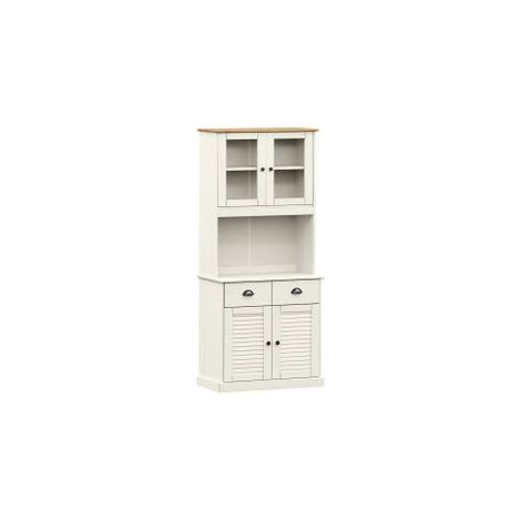 Buffet haut VIGO blanc 78x40x175 bois massif de pin (1/5)