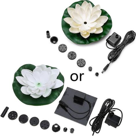 Solarbrunnen Lotus Schwimmende Landschaftsgestaltung Solar Belüfterpumpe Sprühen für Vogeltränke Fische für Aquarium Teich Gartendekorationszubehör