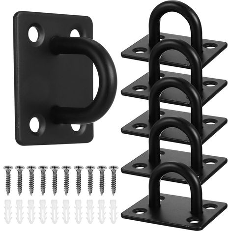 6 crochets à vis - inox - noir - pour suspension et plafond (1/5)
