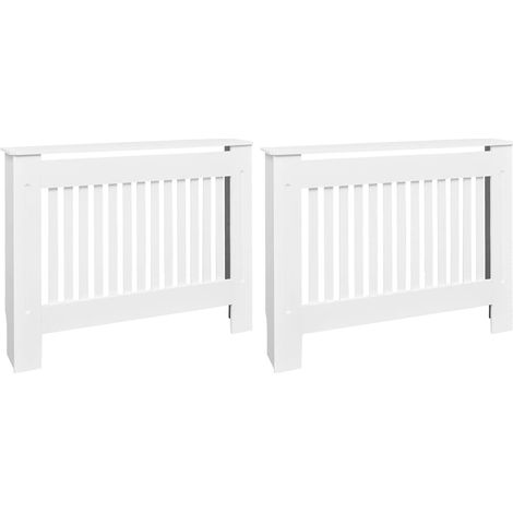 vidaXL Cubiertas para radiador 2 unidades madera de ingeniería blanco 112 cm (1/2)