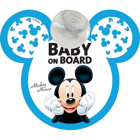 Cartello bimbo a bordo a ventosa con grafiche Disney Mickey Mouse. (1/3)