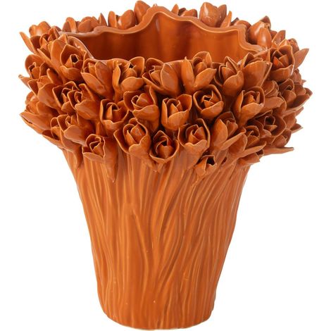 Vase Déco en Grès "Ambrosia" 29cm Orange