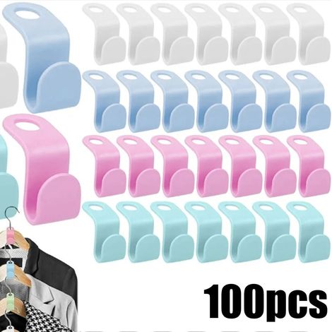 100STK Cintre crochet de connexion en Cascade Cintres gain de place Cintres Cintres (1/5)