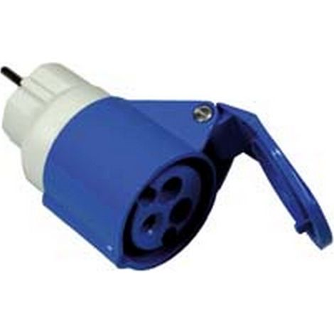 1PZ ADATTATORE INDUSTRIALE CON SPINA SCHUKO 16A E PRESA CEE 309 - 16A colore blu 73001