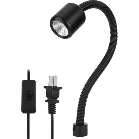 12W Lampe de Travail LED Magnétique à Col de Cygne Flexible pour Tour Machine-outil Éclairage Industriel 110‑220V US (1/5)