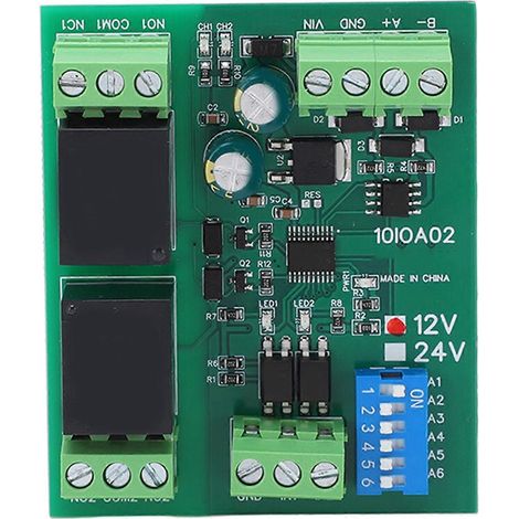 Relaismodul 2-Kanal RS485 Steuerplatine Schalterregler DC 12V Zubehör für Geräte