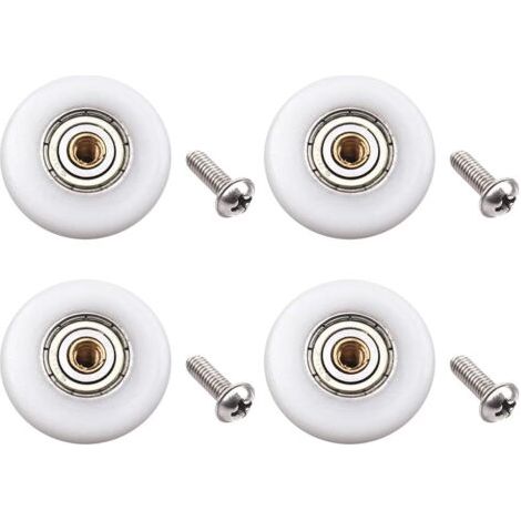 Set di 4 rulli per porta doccia – Pezzo di ricambio per porta doccia scorrevole in vetro per bagno (diametro rullo 23 mm)