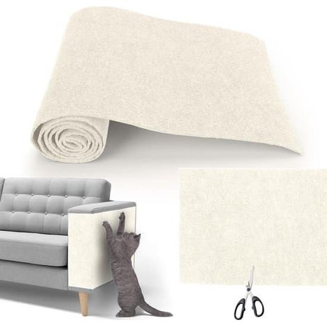 Tapis à griffer pour chat, autocollant et découpable, 30 x 200 cm, protection pour canapé et murs contre les griffures - Noir (1/5)