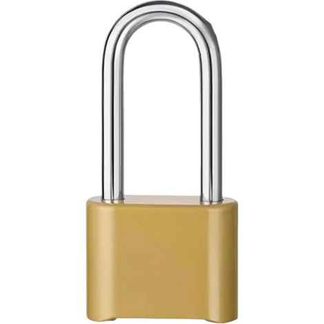Robustes, multifunktionales und sicheres Zahlenschloss aus Zinklegierung für den Innen- und Außenbereich, langer Bügel, goldfarben (1/5)