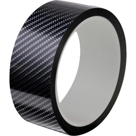 (3 cm x 150 cm - Noir carbone 6D) Autocollant de voiture noir brillant, motif fibre de carbone, imperméable, 3D/6D, pour pare-chocs et portières. Accessoires auto. (1/5)
