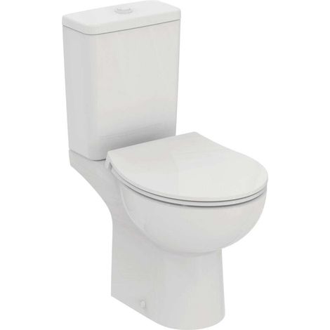 Ideal Standard Eurovit - WC à poser avec abattant SoftClose, évacuation Vario, remplissage par le bas, RimLS+, blanc W007301