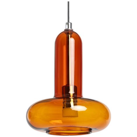 Suspension en verre avec LED intégrée ø15cm - Orange - Timo (1/5)