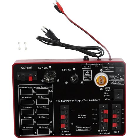 Testeur de puissance LED 100-240V EU, mesure facteur de puissance, tension et courant, avec câble de 10 mètres et fiche européenne.
