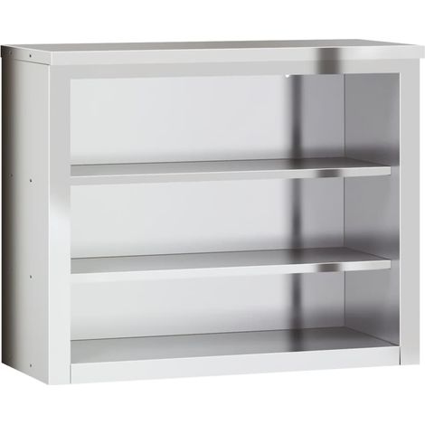Maison Exclusive - Mobile Cucina da Parete con Ripiani in Acciaio Inossidabile