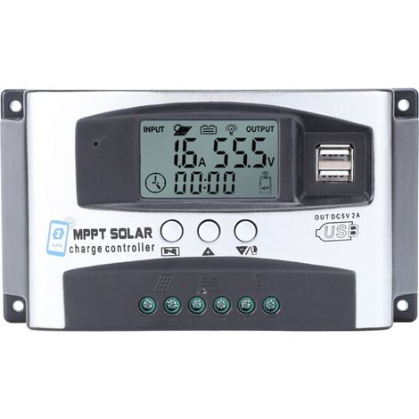 MPPT-Solarregler, LCD-Display-Regler 12V 24V 36V 48V 60V mit App-Steuerung, Timer-Einstellung, intelligentem Management, Plug-in.