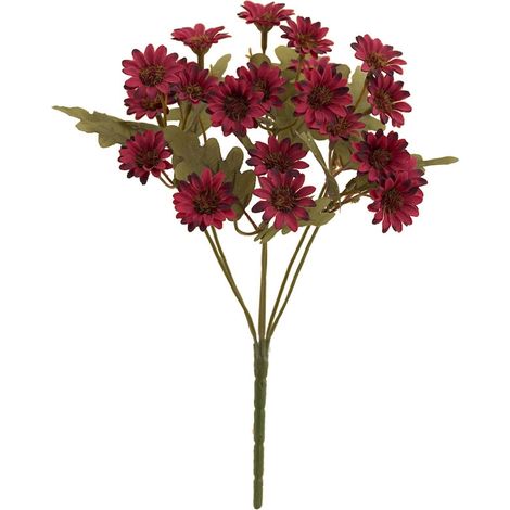 Fleurs Artificielles - Chrysanthèmes Et Marguerites En Soie - Décoration Automnale Pour Intérieur Et Extérieur - 7 Bouquets - 32 cm (1/5)