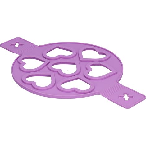 Moule à crêpes réutilisable en silicone en forme de cœur, moule à œufs au plat à faire soi-même, accessoire de cuisine, jouet (1/5)
