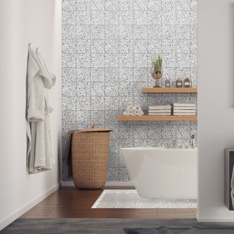 Stickers muraux - Sticker Mural Carrelage adhésif Cuisine Salle de Bain - 60 STICKERS CARRELAGES TERRAZZO - 60stickers10x10cm (1/5)