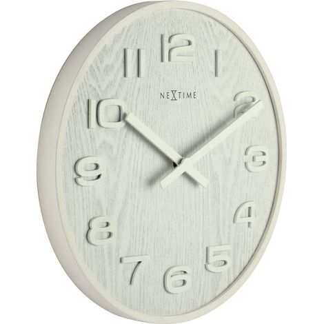 Horloge Murale en Bois Durable Blanc 35 cm et 36 cm - PANGIVO (1/5)