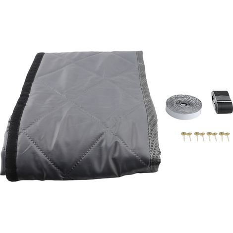 Rideau porte magnétique isolation thermique coton – Couverture temporaire fenêtre latérale claire garder chaud hiver L gris, isolation (1/4)