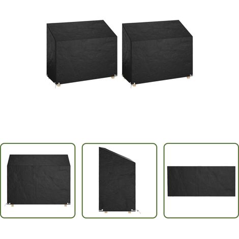 vidaXL UV-beständig -  Abdeckungen für Gartenbank 2 Stk. 8 Ösen 160x70x70/88 cm (1/5)