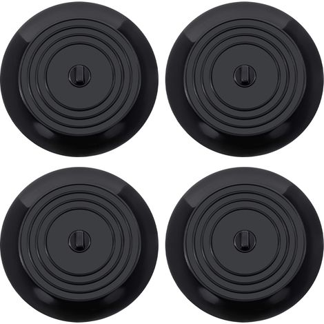Bouchon de baignoire, bouchon de vidange en silicone, bouchon pour cheveux, couvercle à ventouse plat pour accessoires de cuisine et de salle de bain et de linge (noir) (1/5)