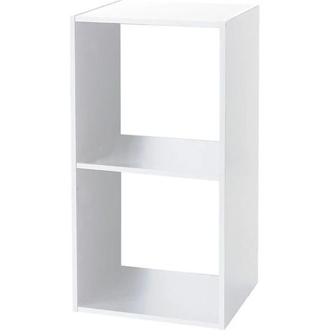 Étagère murale - JUANIO - 2 cubes - Bois - Blanc - 34,4 x 32 x 34,4 cm