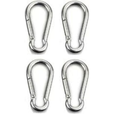 Lot de 5 grands mousquetons à vis pour fixation d'équipement, aluminium, 8 cm, vert clair, noir, lot de 5. (1/4)