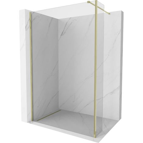 Mexen Kioto Duschwand Walk-in 170 x 30 cm, transparent, gold - 800-170-212-50-00-030