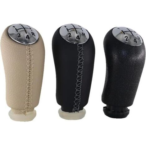 Voiture Pommeau De Levier Vitesses pour Twingo 2 II pour MK2 2007-2013 Pommeau De Levier Vitesse Voiture Tête Bâton Sélecteur Manuel Boîte Vitesses Poignée 5 Levier Vitesse(5Speed Leather Black) (1/3)