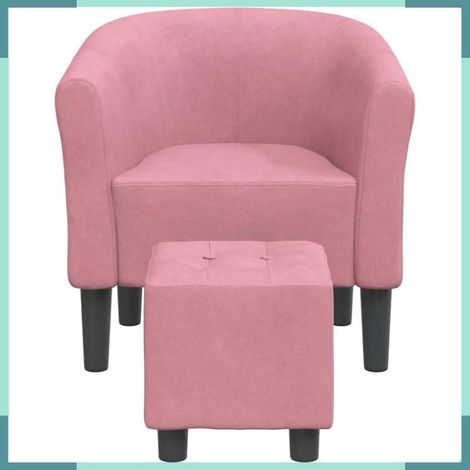 356454 Chaise cabriolet avec repose-pied rose velours (1/5)