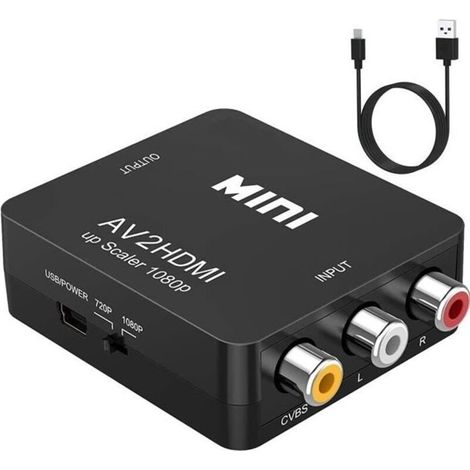 Adaptador RCA a HDMI, convertidor AV a HDMI, convertidores 3RCA AV a HDMI para Xbox PS4 PS3 PS2 TV STB VHS cámara de DVD (1/4)