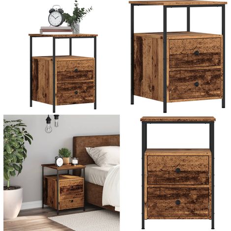 vidaXL Nachttisch Altholz-Optik 34x35,5x50 cm Holzwerkstoff (1/5)